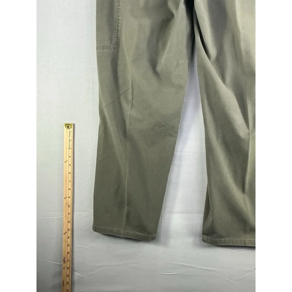 Falls Creek Cargo Pants Men's 36x30 Olive Green Relaxed Fit Cotton Utility